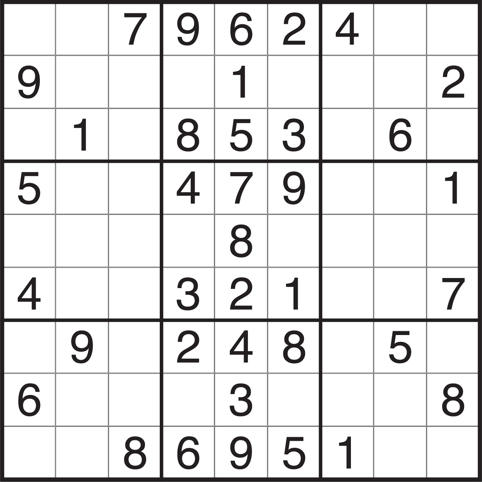 Судоку № 5 (уровень сложности - средний)
