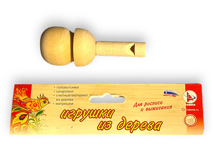 Свистулька деревянная для росписи и выжигания, компания "Ракета"