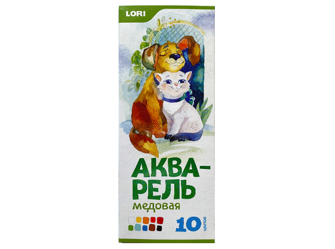 Акварель медовая 10 цветов, Lori