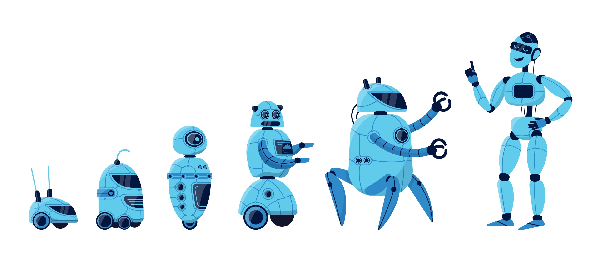 9 Robot evolution cartoon vector illustration set.jpg