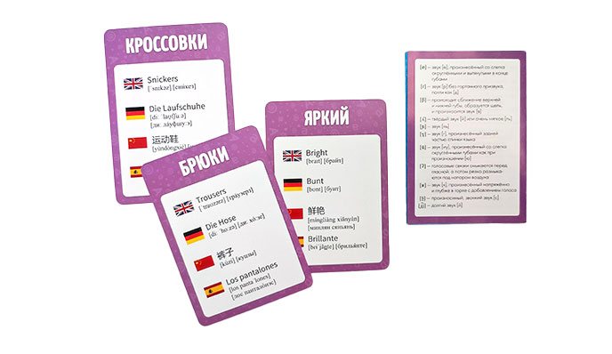 Набор карточек «Иностранные слова. Времена года» содержание карточек