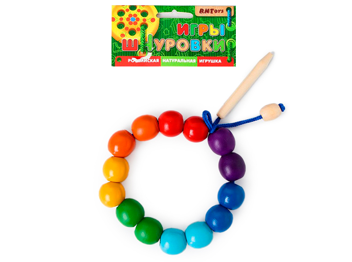Игра Шнуровка-бусы «Радуга» 