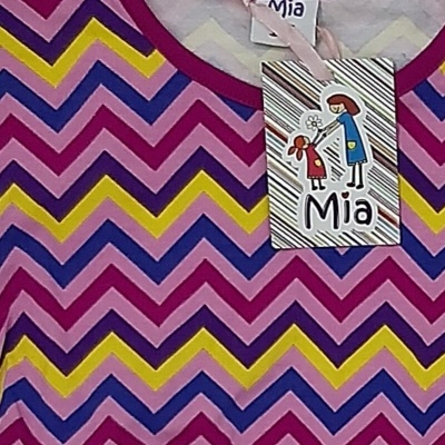 Туника (лонгслив) Mia, принт зиг-заг/фуксия