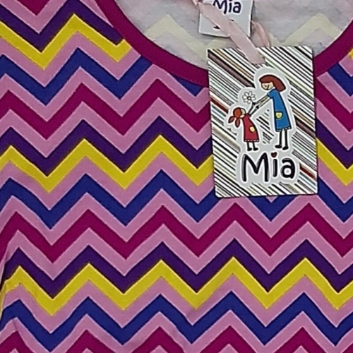 Туника (лонгслив) Mia, принт зиг-заг/фуксия